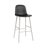 Form Bar Chair: Steel Base + Upholstered + Warm Grey