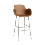 Form Bar Armchair: Steel Base + Upholstered + Warm Grey