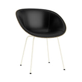 Mat Armchair: Steel Base + Front Upholstered + Cream + Seaweed