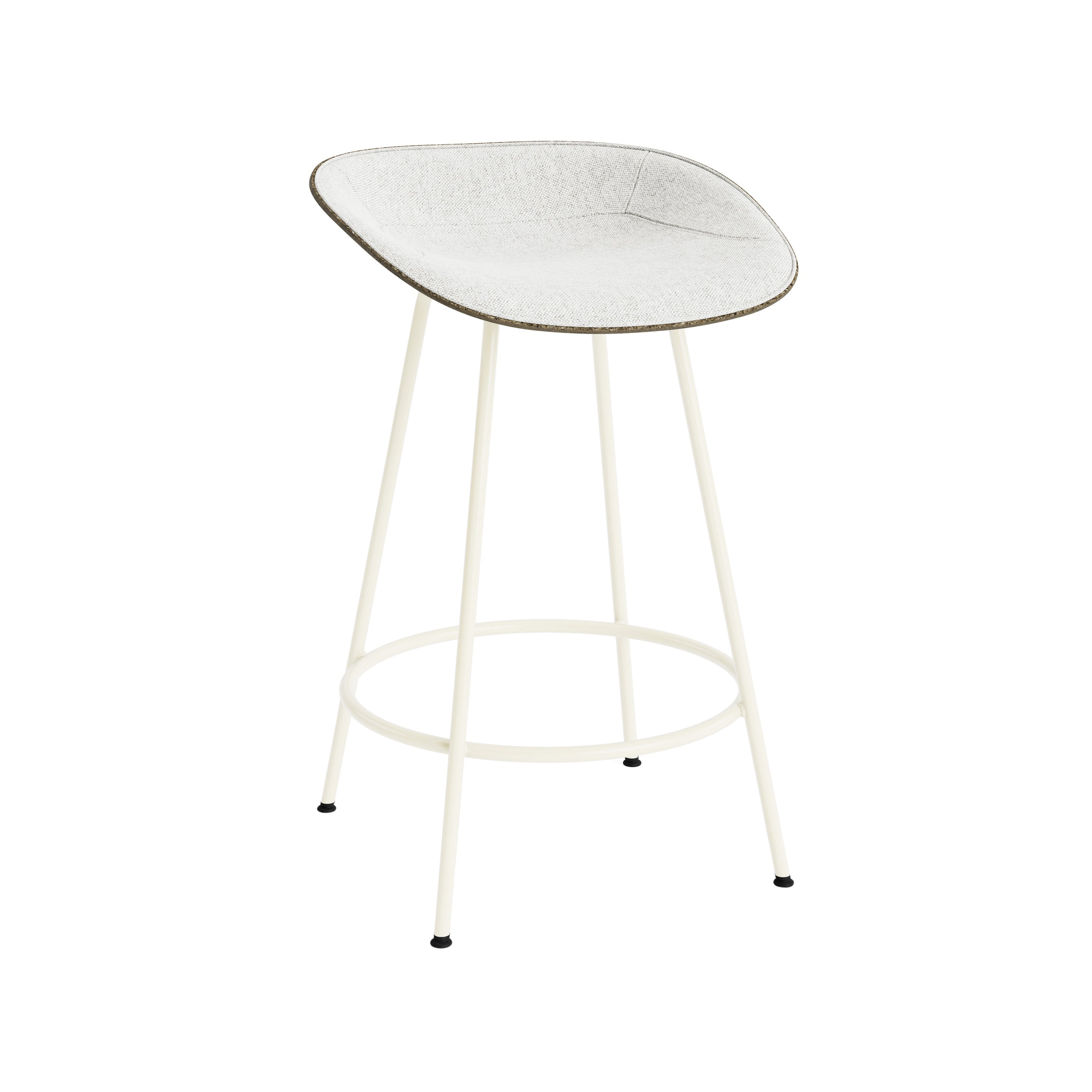 Mat Bar + Counter Stool: Steel Base + Front Upholstered + Counter + Seaweed + Cream