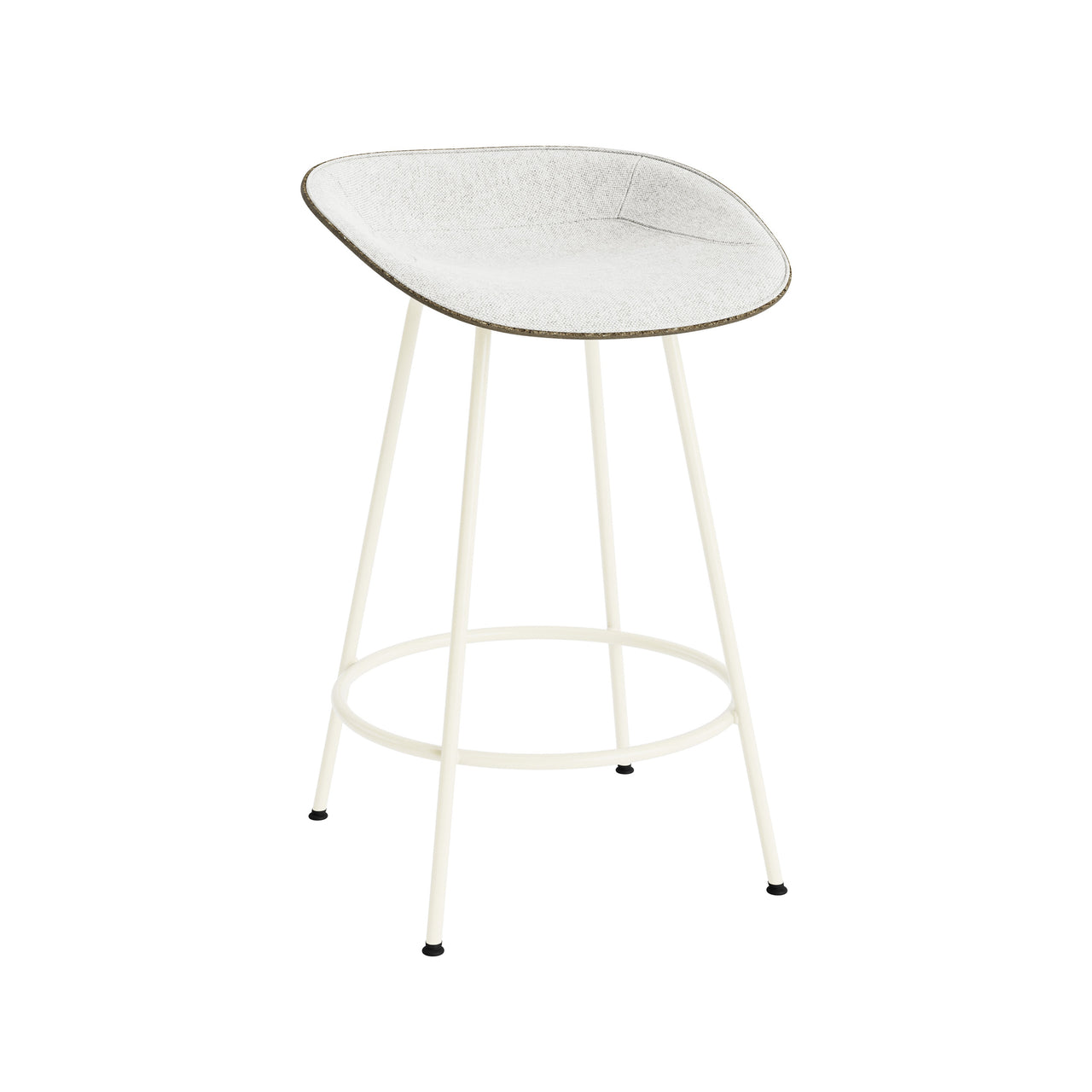 Mat Bar + Counter Stool: Steel Base + Front Upholstered + Counter + Seaweed + Cream