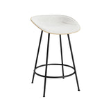 Mat Bar + Counter Stool: Steel Base + Front Upholstered + Counter + Hemp + Black
