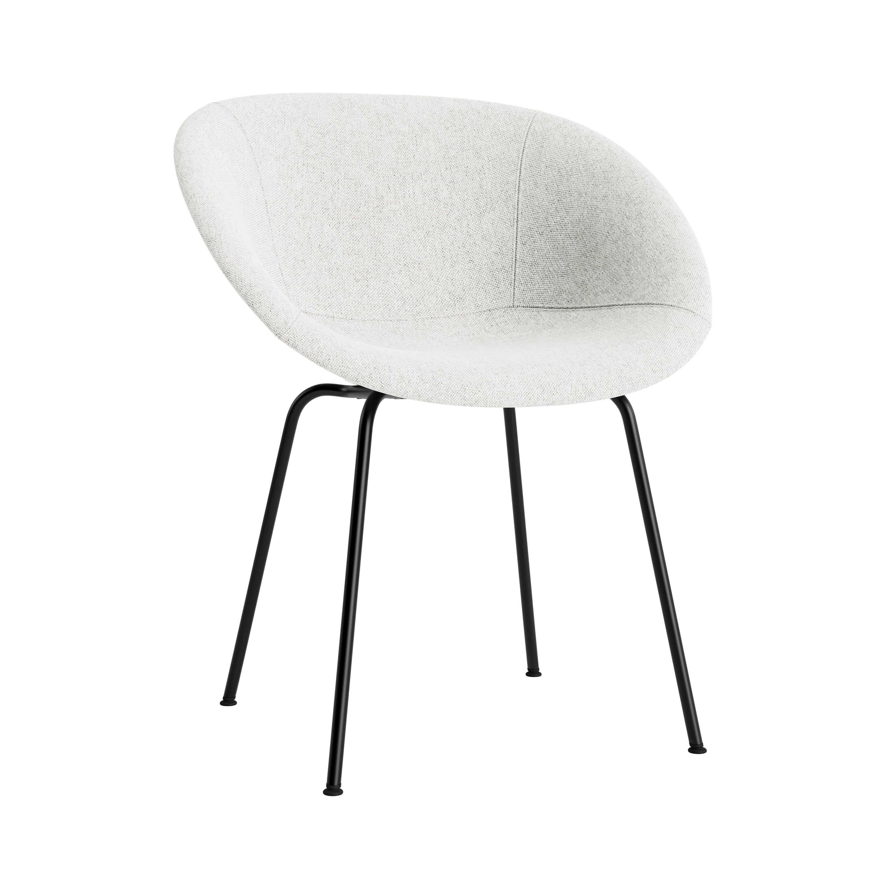 Mat Armchair: Steel Base + Fully Upholstered + Black