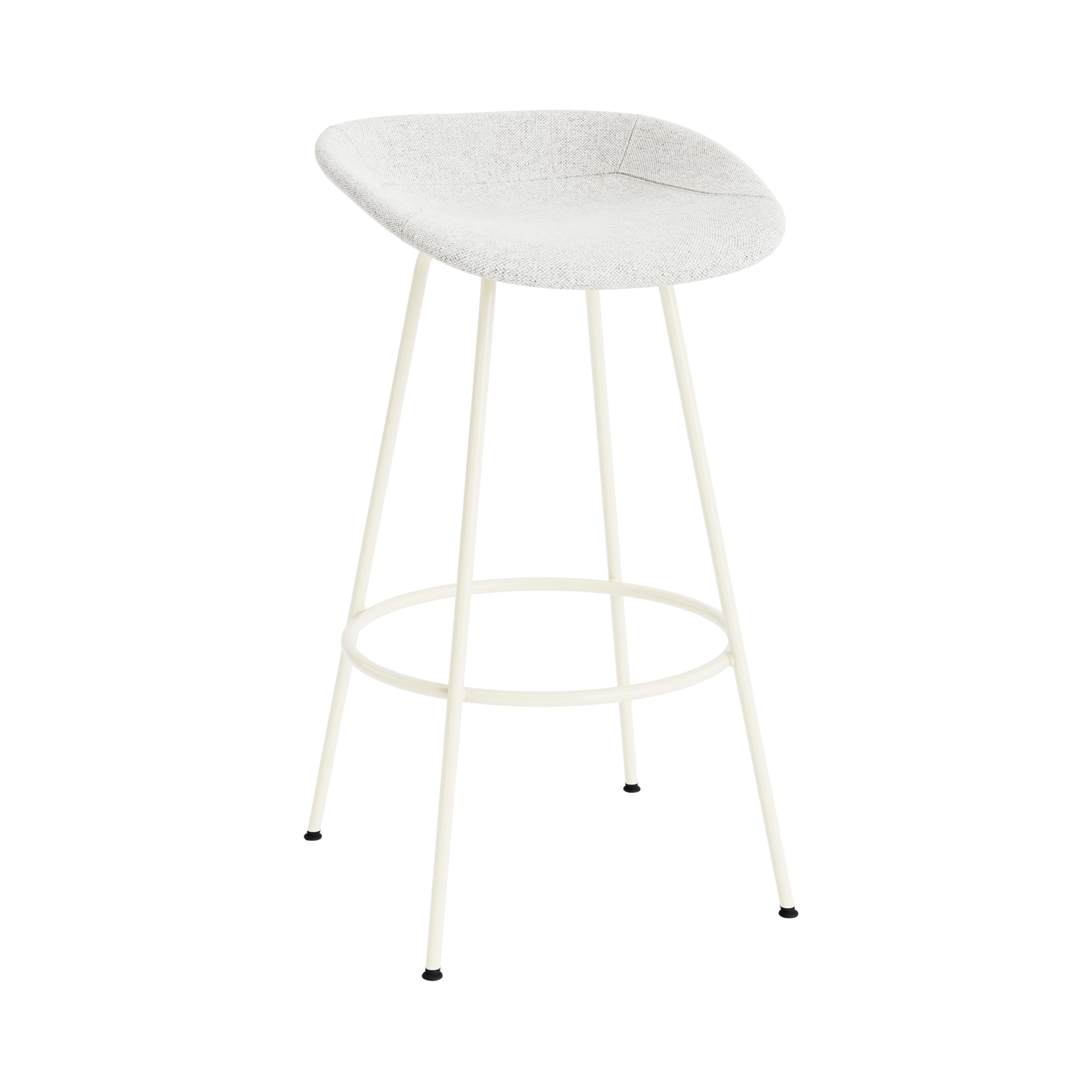 Mat Bar + Counter Stool: Steel Base + Fully Upholstered + Bar + Cream