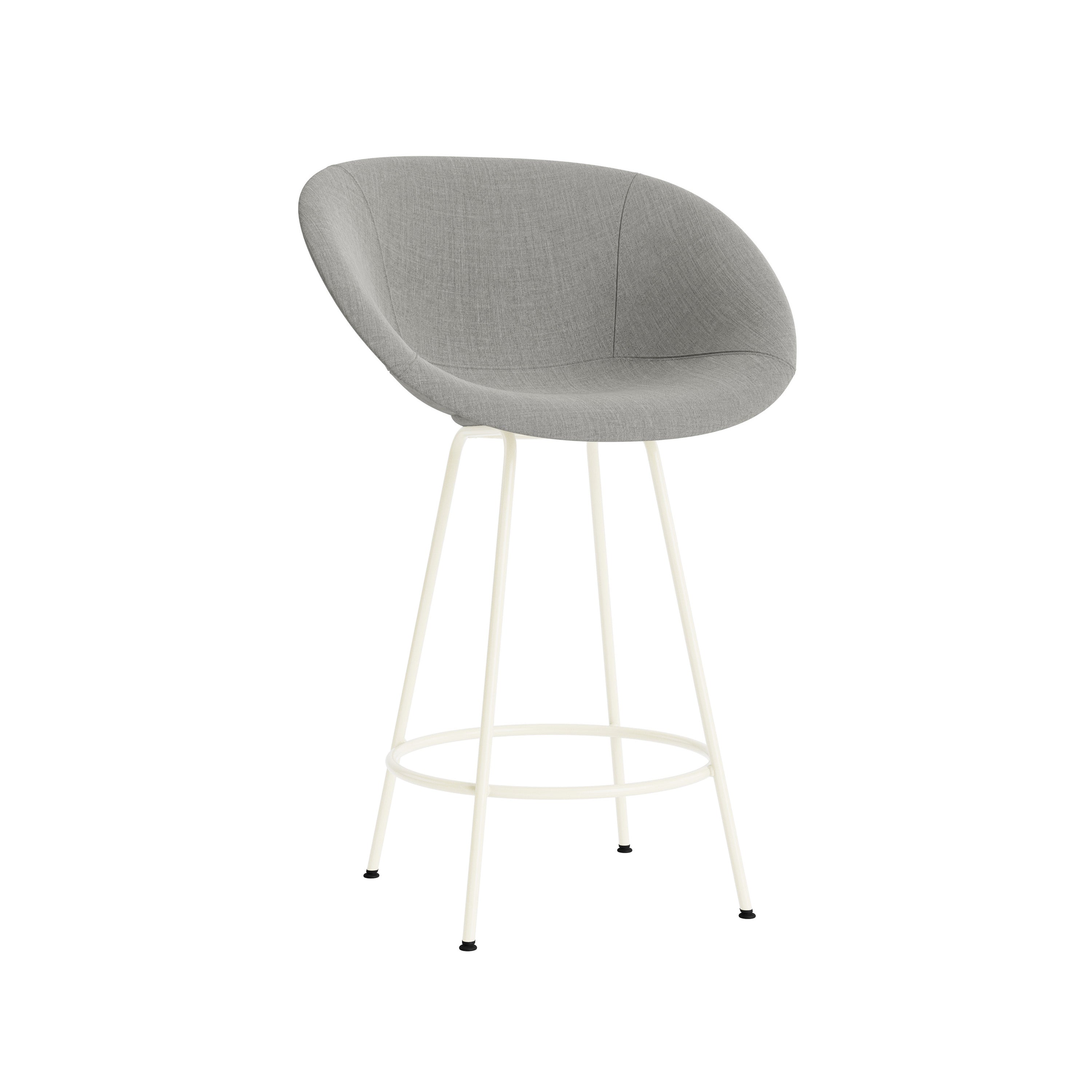 Mat Bar + Counter Armchair: Steel Base + Fully Upholstered + Counter + Cream
