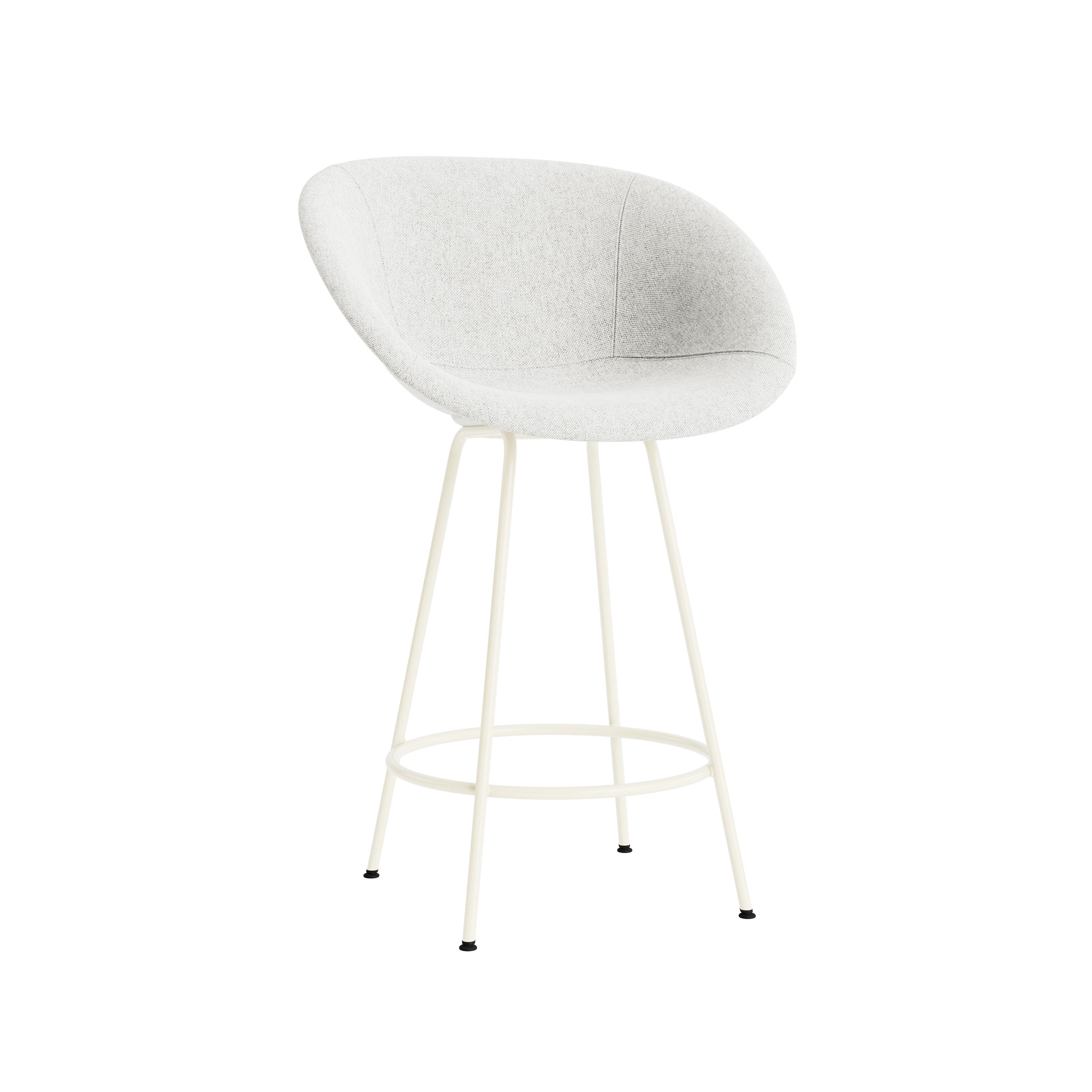 Mat Bar + Counter Armchair: Steel Base + Fully Upholstered + Counter + Cream