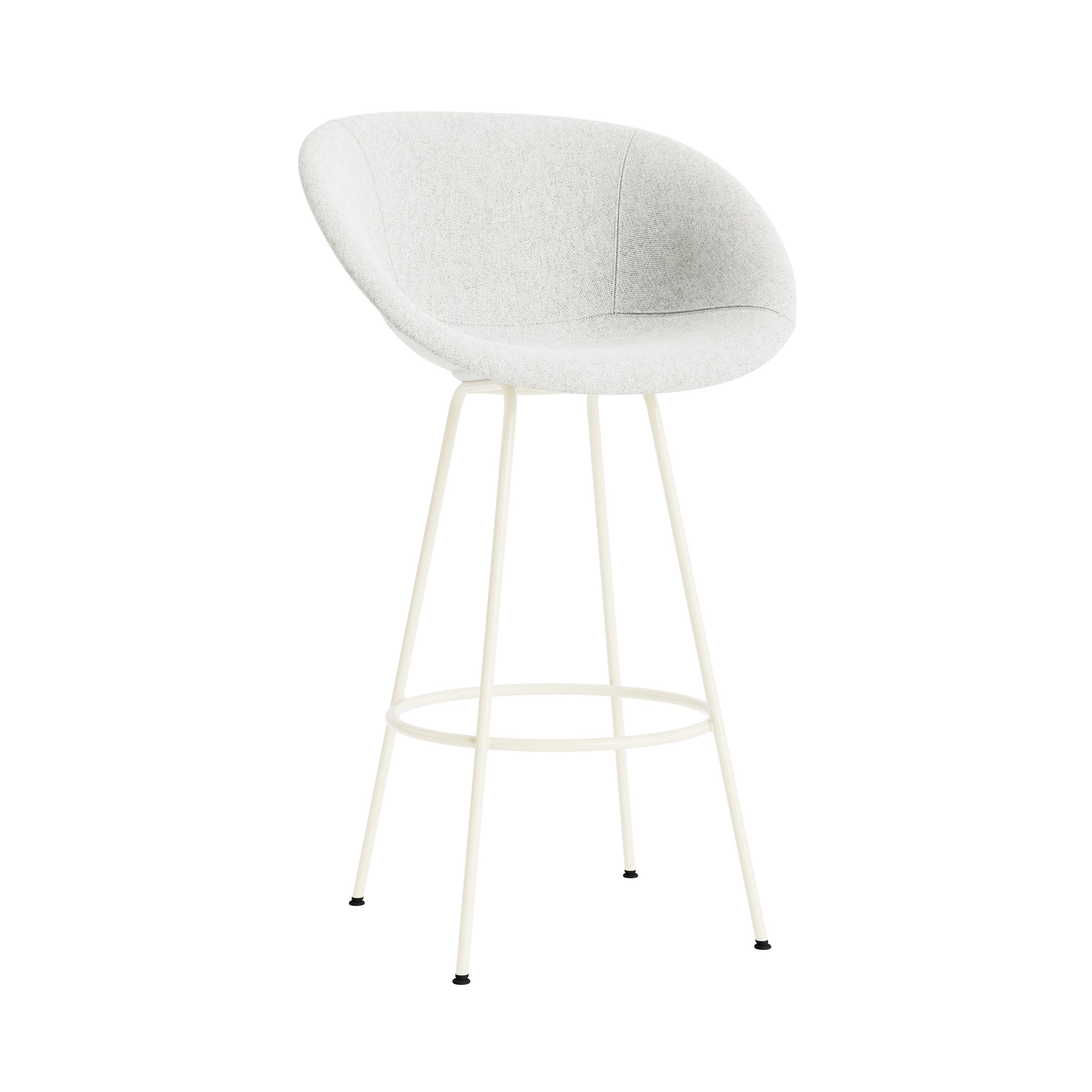 Mat Bar + Counter Armchair: Steel Base + Fully Upholstered + Bar + Cream