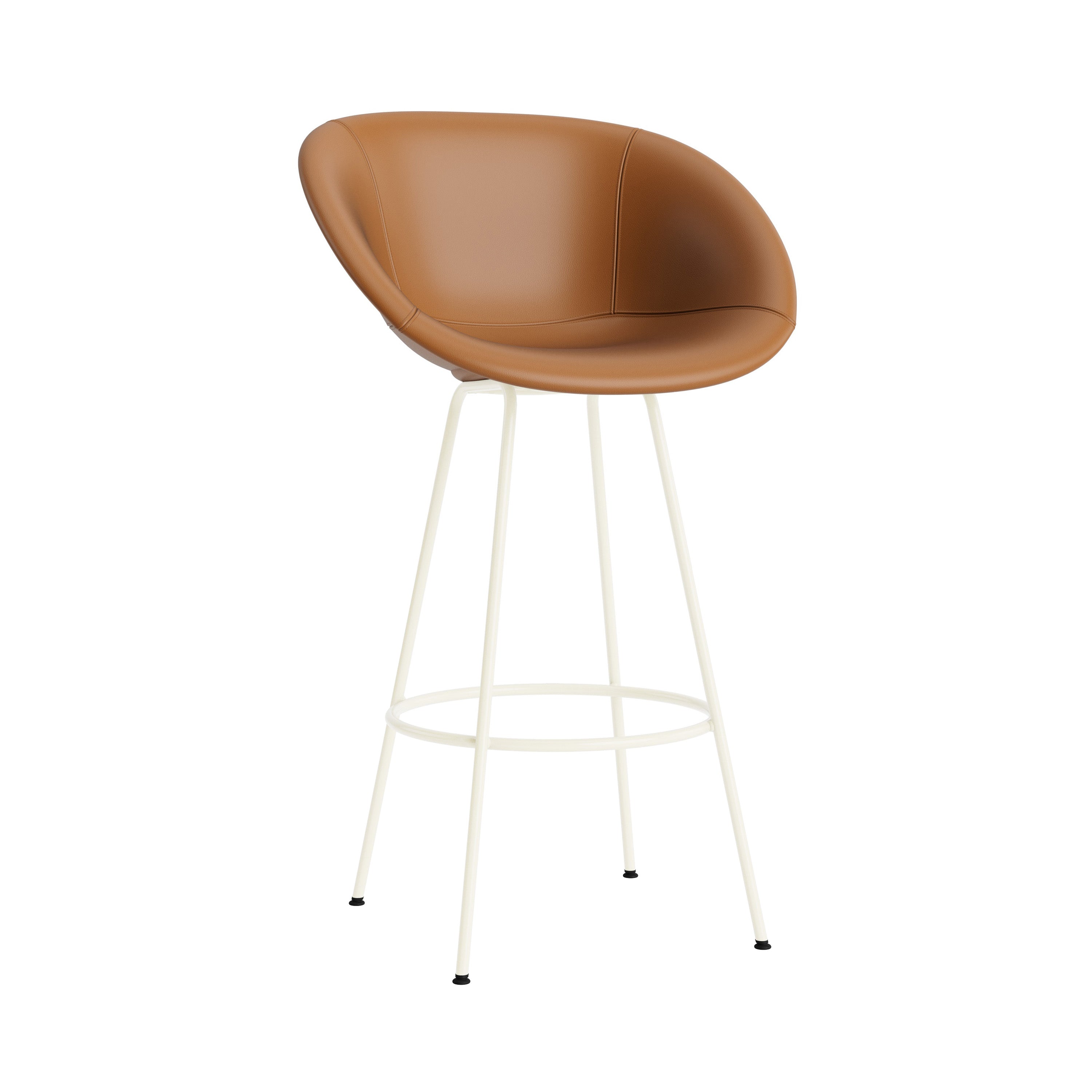 Mat Bar + Counter Armchair: Steel Base + Fully Upholstered + Bar + Cream