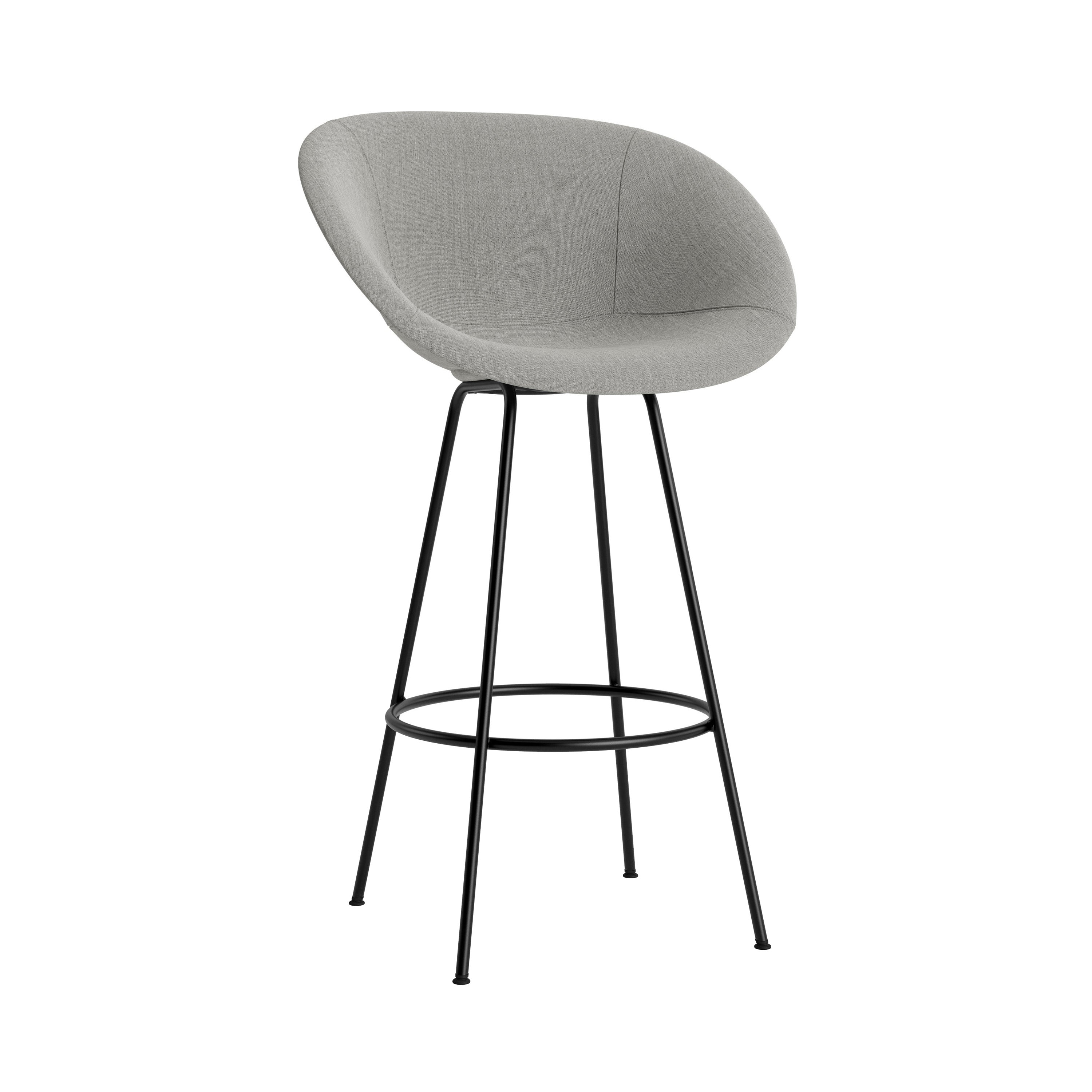 Mat Bar + Counter Armchair: Steel Base + Fully Upholstered + Bar + Black