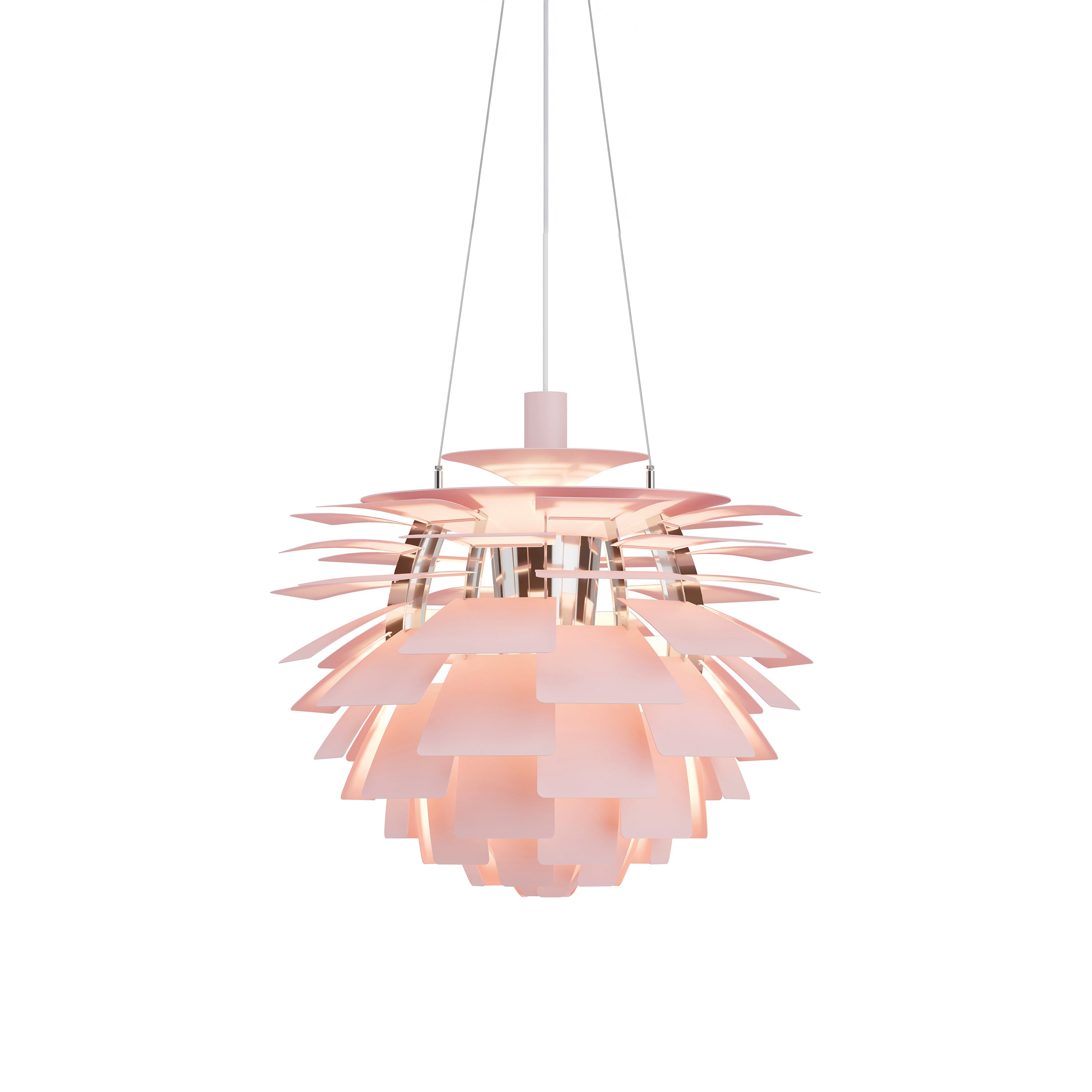PH Artichoke Pendant: Medium + Pale Rose + White