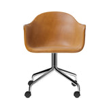 Harbour Dining Chair Star Base with Casters: Upholstered + Polished Aluminum + Dakar 0250