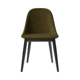 Harbour Side Chair: Wood Base Upholstered + Black Oak + Champion 035