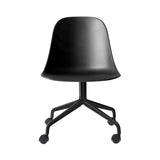 Harbour Side Chair Star Base with Casters: Black Aluminum + Black