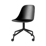Harbour Side Chair Star Base with Casters: Black Aluminum + Black
