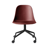 Harbour Side Chair Star Base with Casters: Black Aluminum + Burned Red