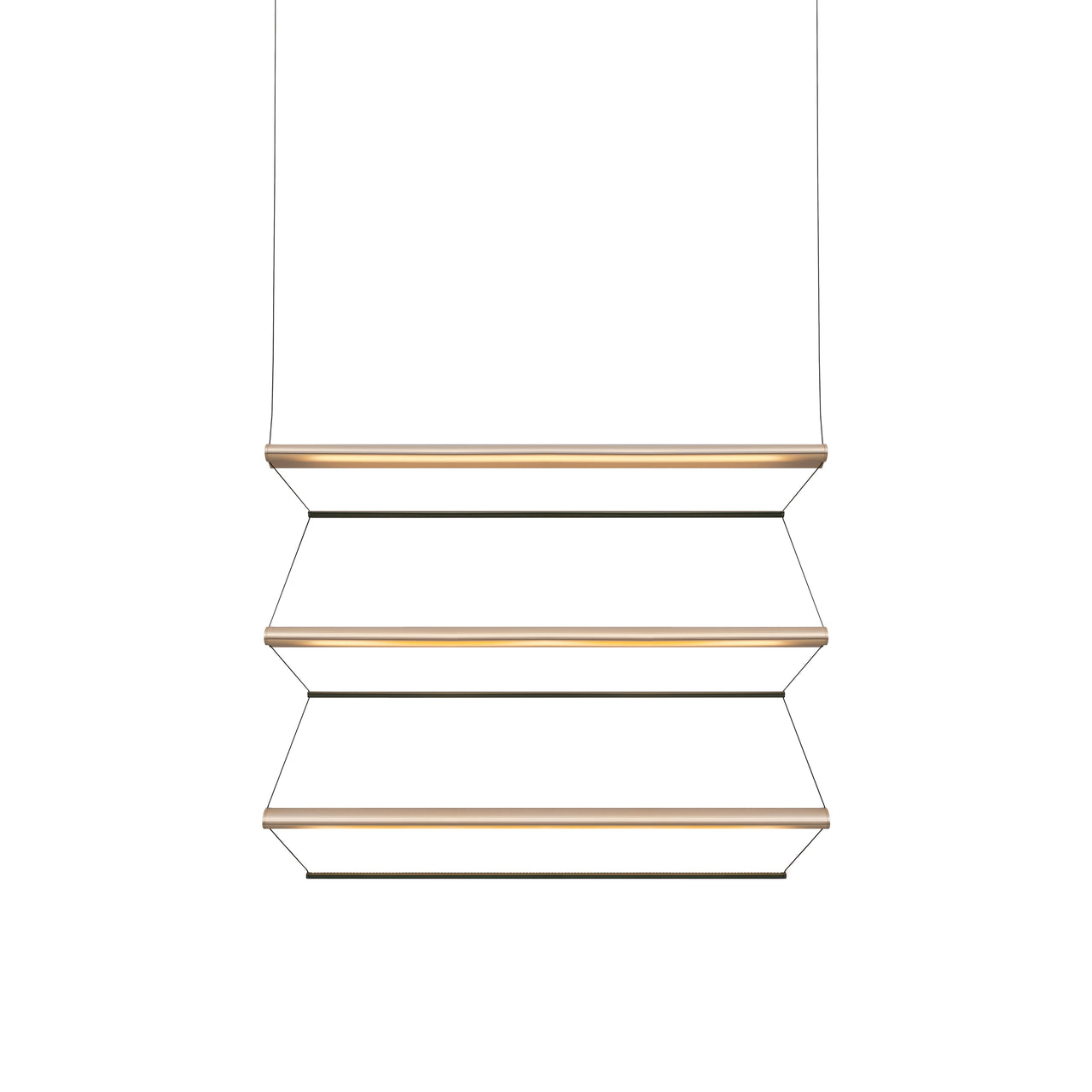 Tier 150 Vertical Pendant Light: 3V + Anodized Gold + Emerald