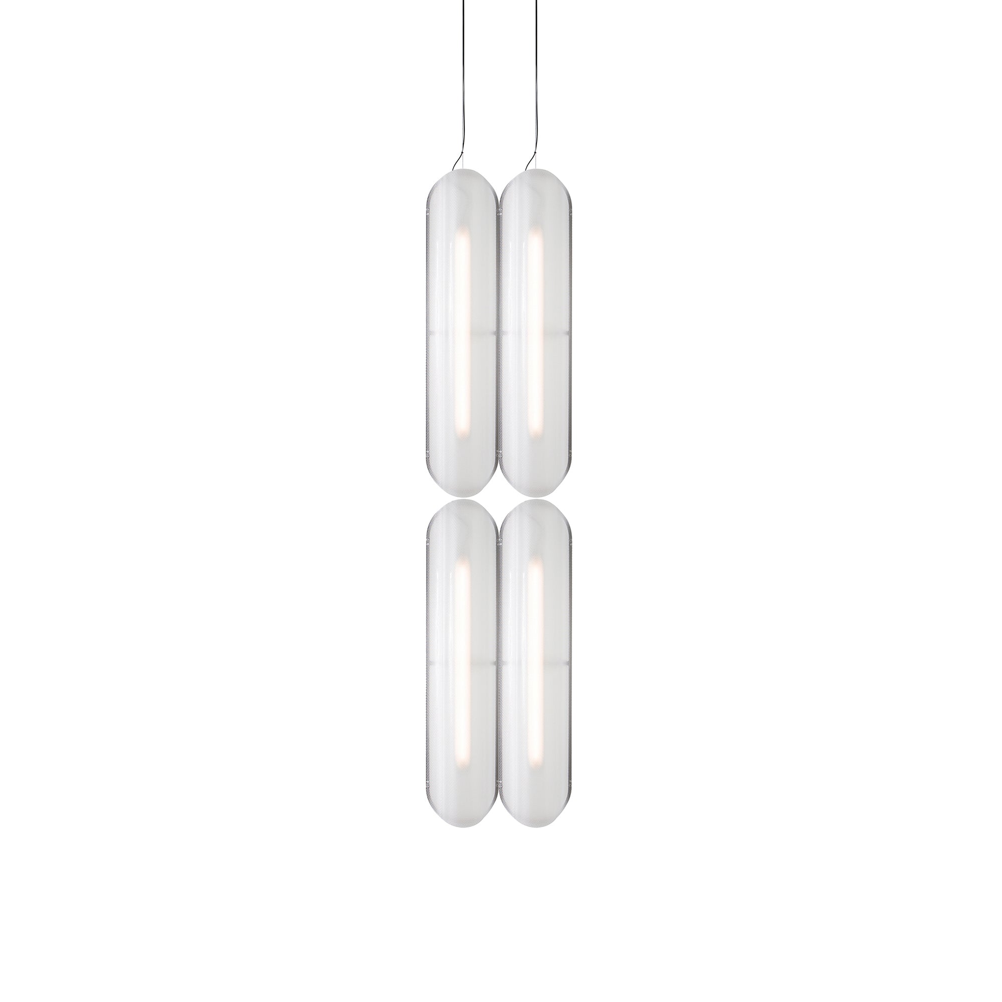 Vale System Pendant Light: Vertical + Side-to-End + Silica + Vale 4- SE