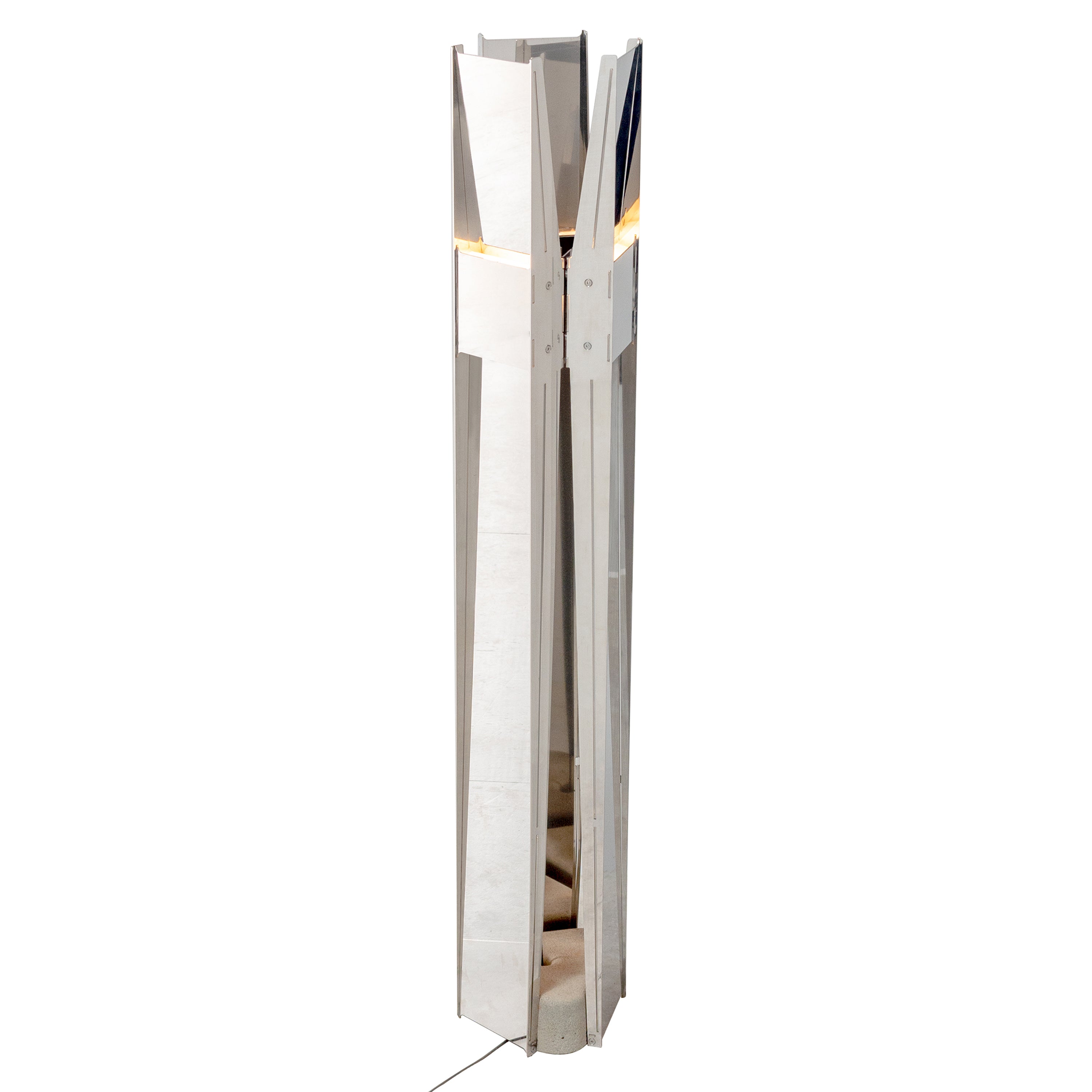 Vector Floor Light: Polished Stainless Steel