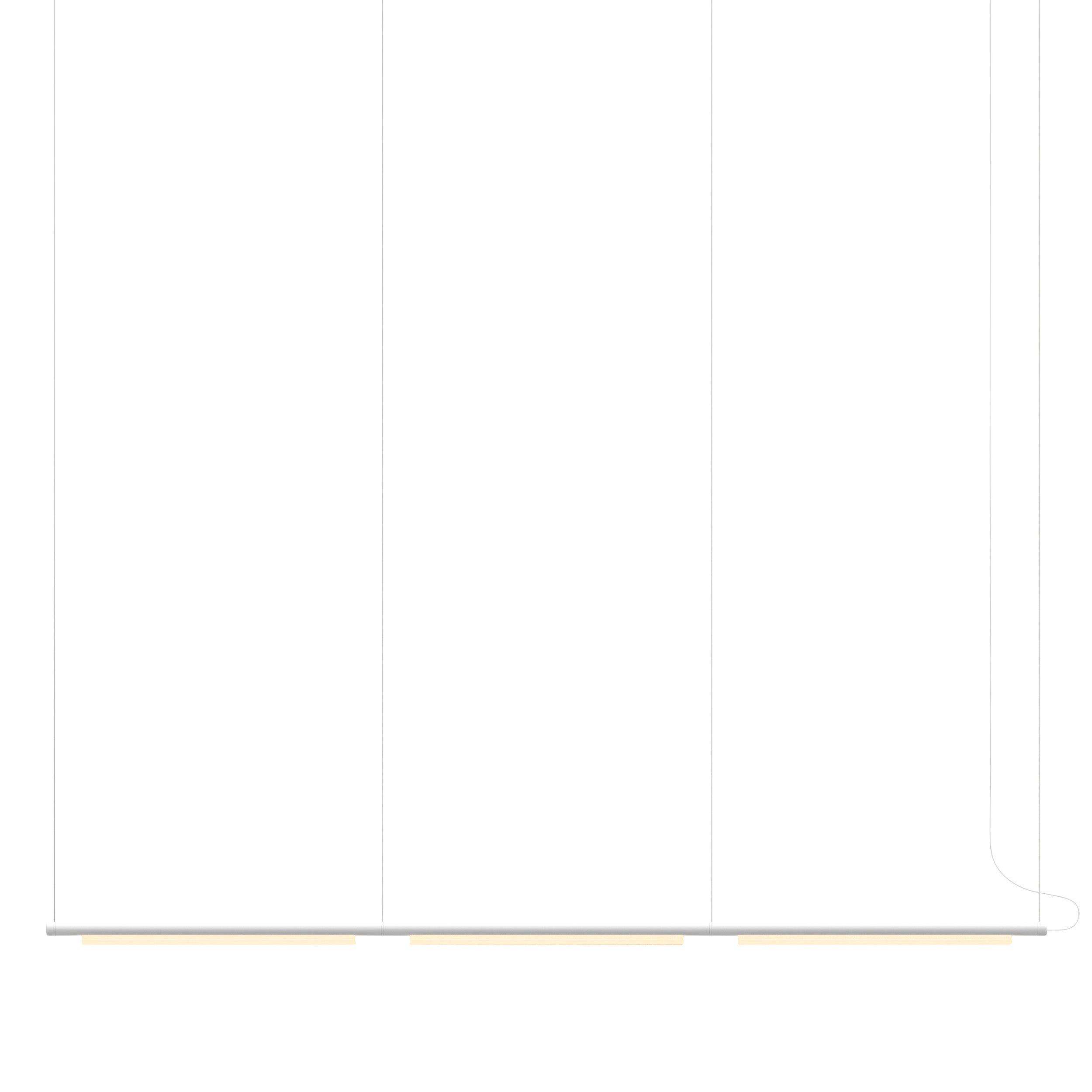 Pipeline 125.3 Linear Pendant Light: White + White