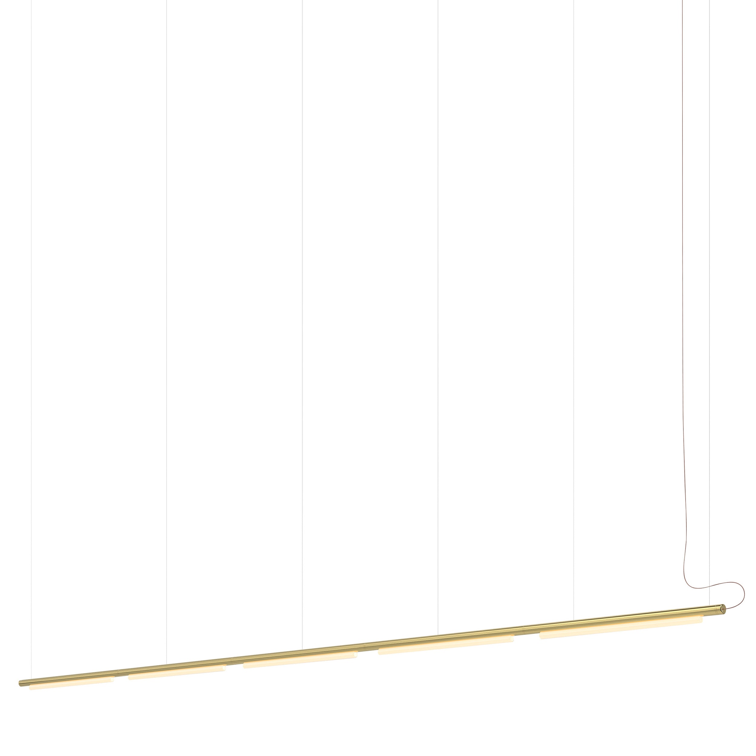 Pipeline 125.5 Linear Pendant Light: Brass + Brass
