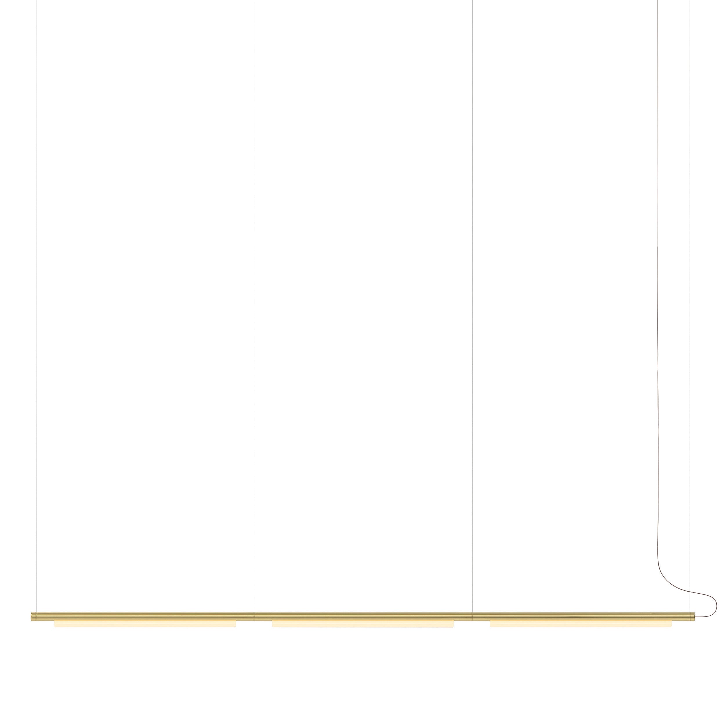 Pipeline 125.3 Linear Pendant Light: Brass + Brass
