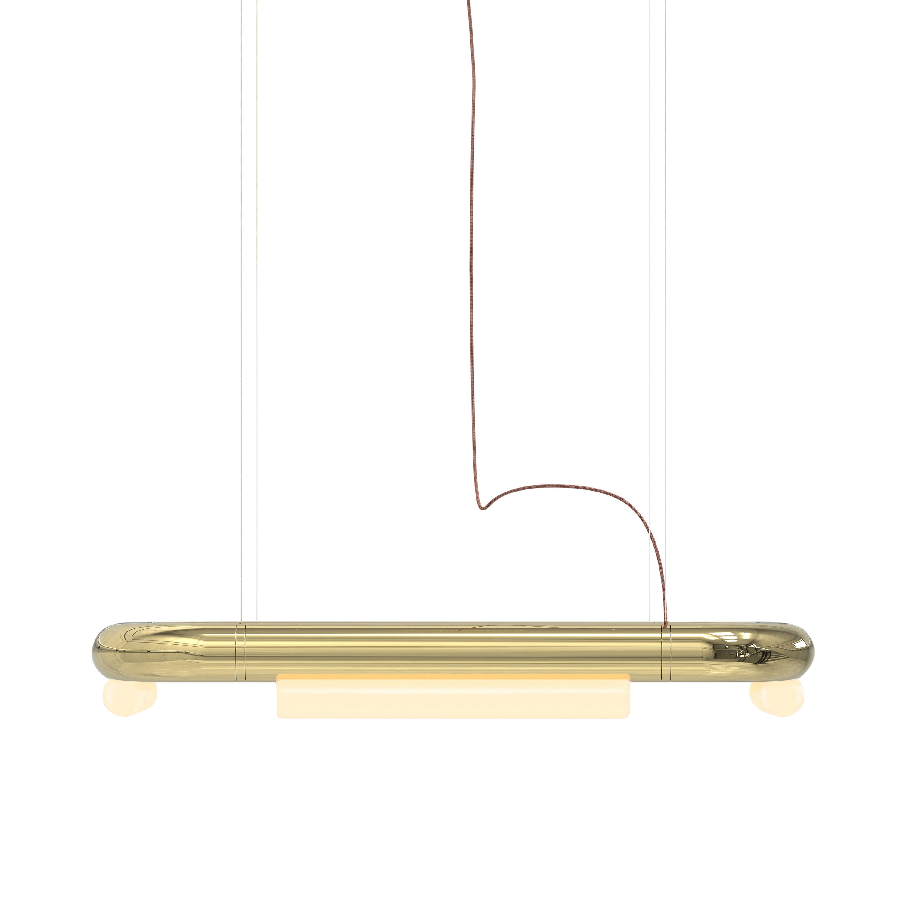 Pipeline CM5 Pendant Light: Brass + Brass