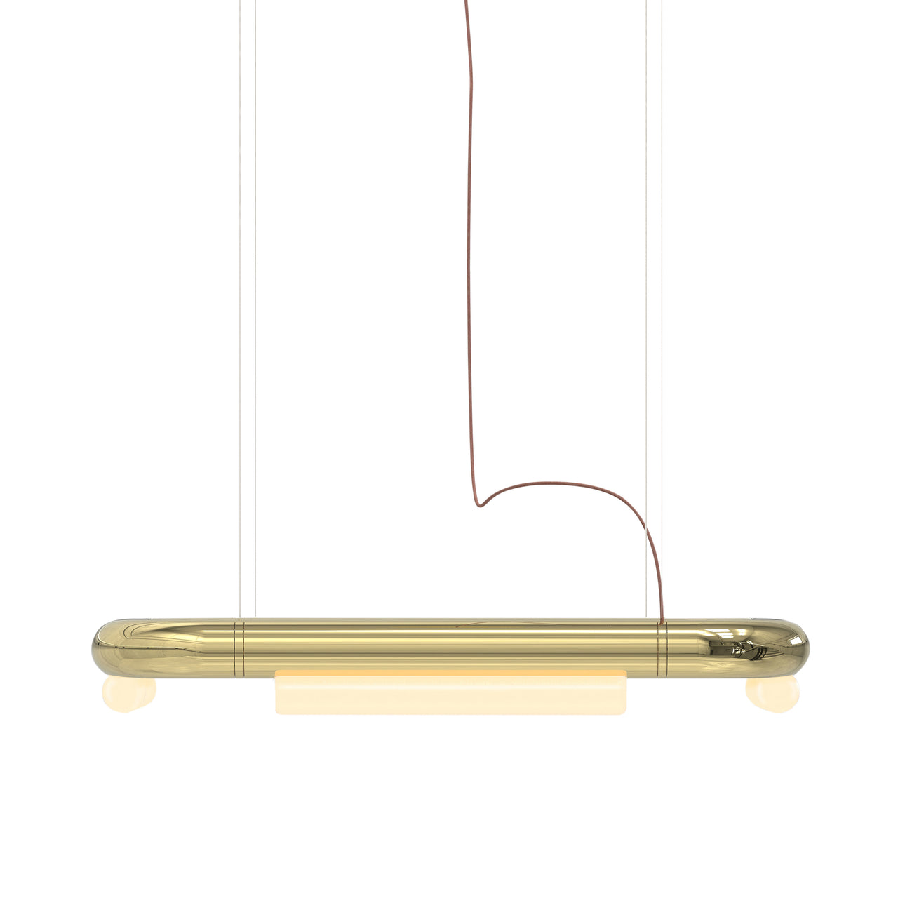 Pipeline CM5 Pendant Light: Brass + Brass