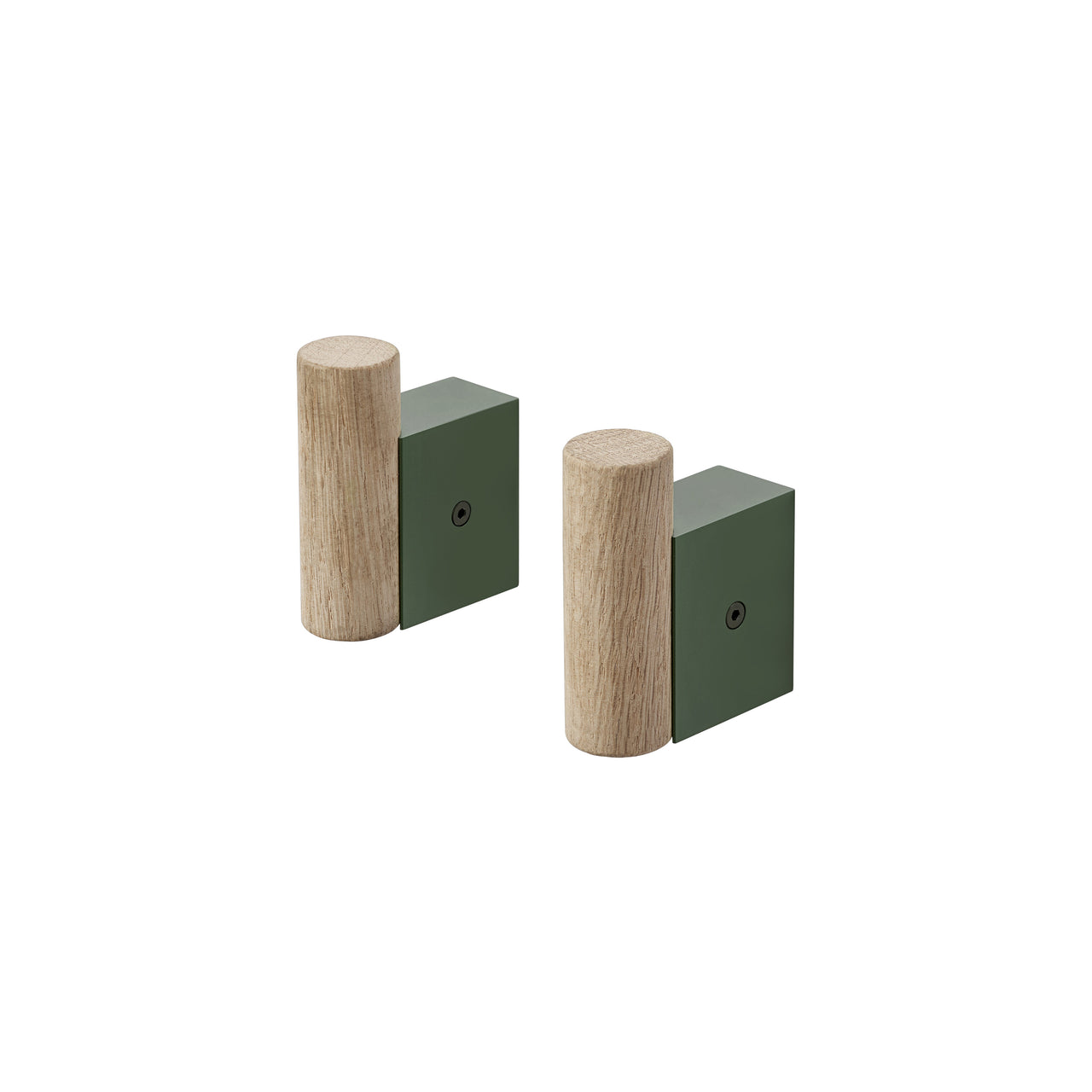 Attach Coat Hook: Set of 2 + Dark Green