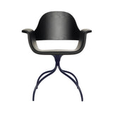 Showtime High Armchair with Swivel Base: Seat Upholstered + Stained Black + Bluish Grey 