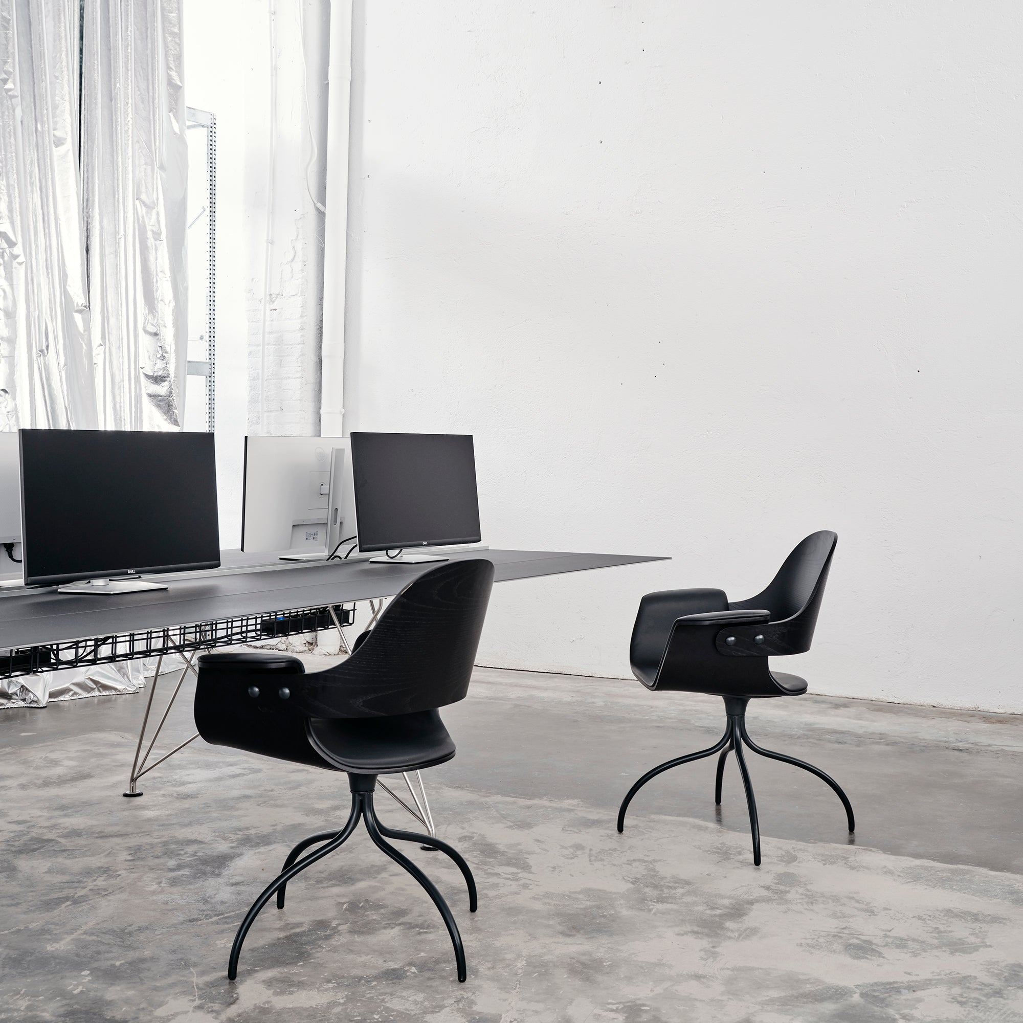 Showtime High Armchair with Swivel Base: Seat Upholstered