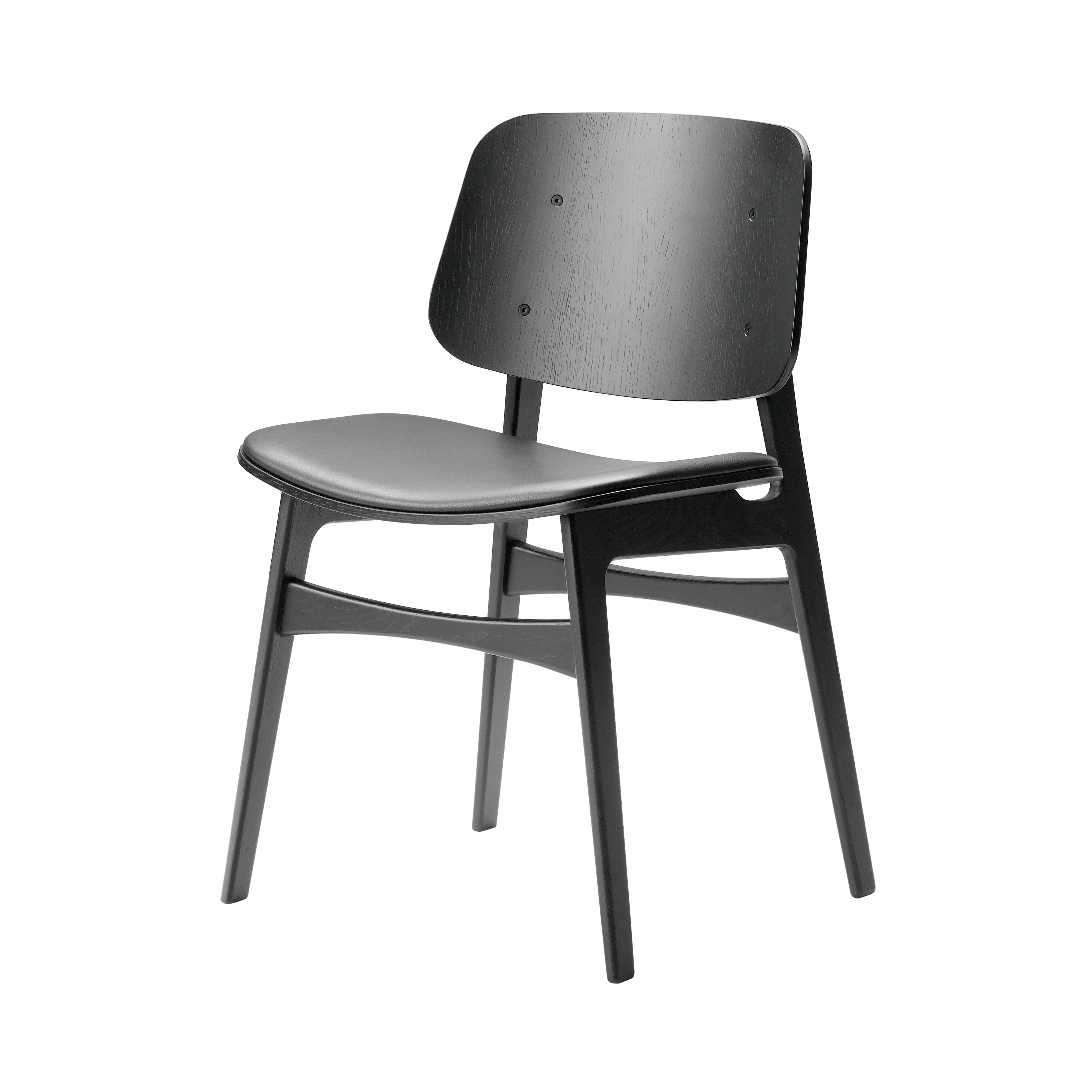 Soborg Chair: Seat Upholstered: Black Lacquered Oak