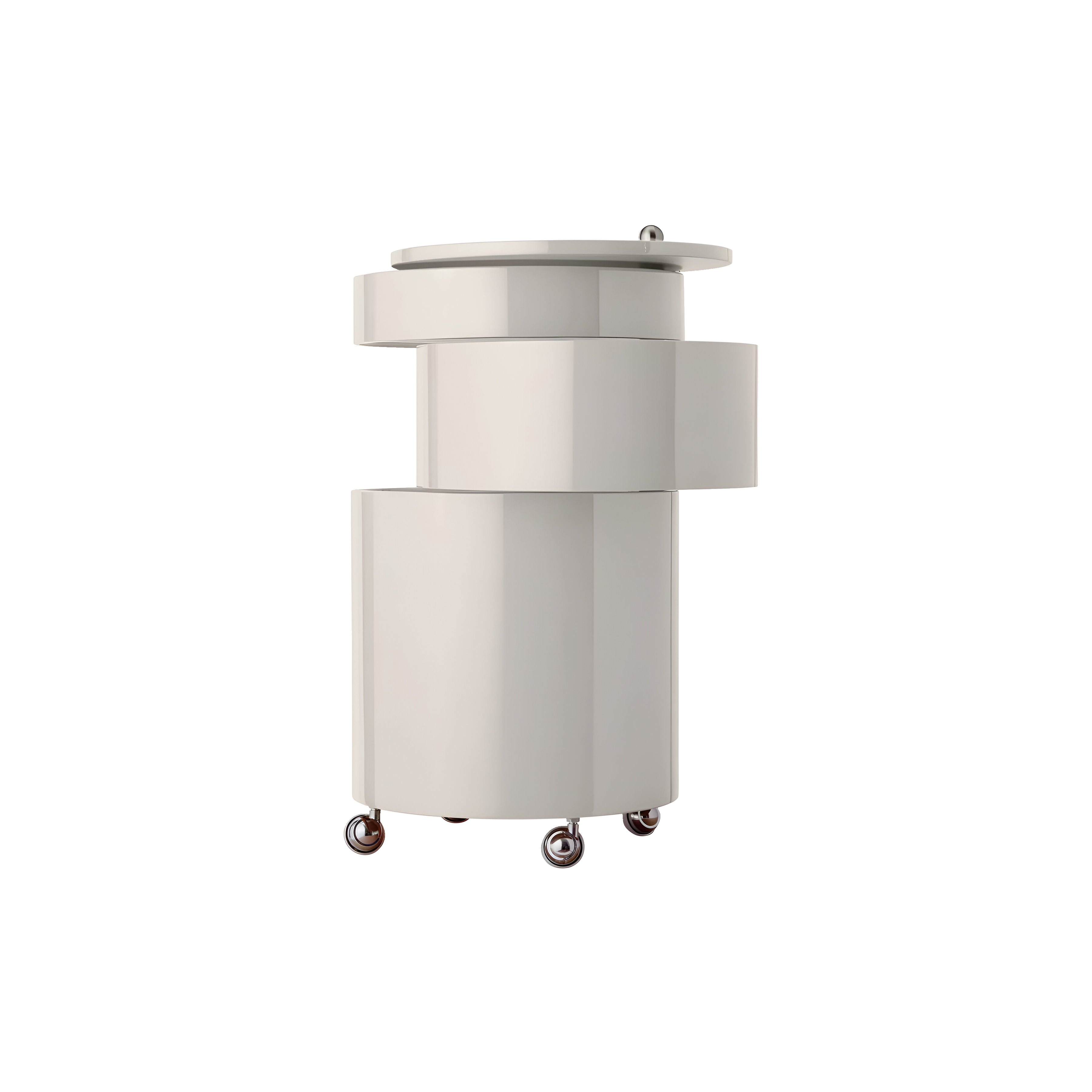 Barboy Rolling Bar Cart: Creamy White