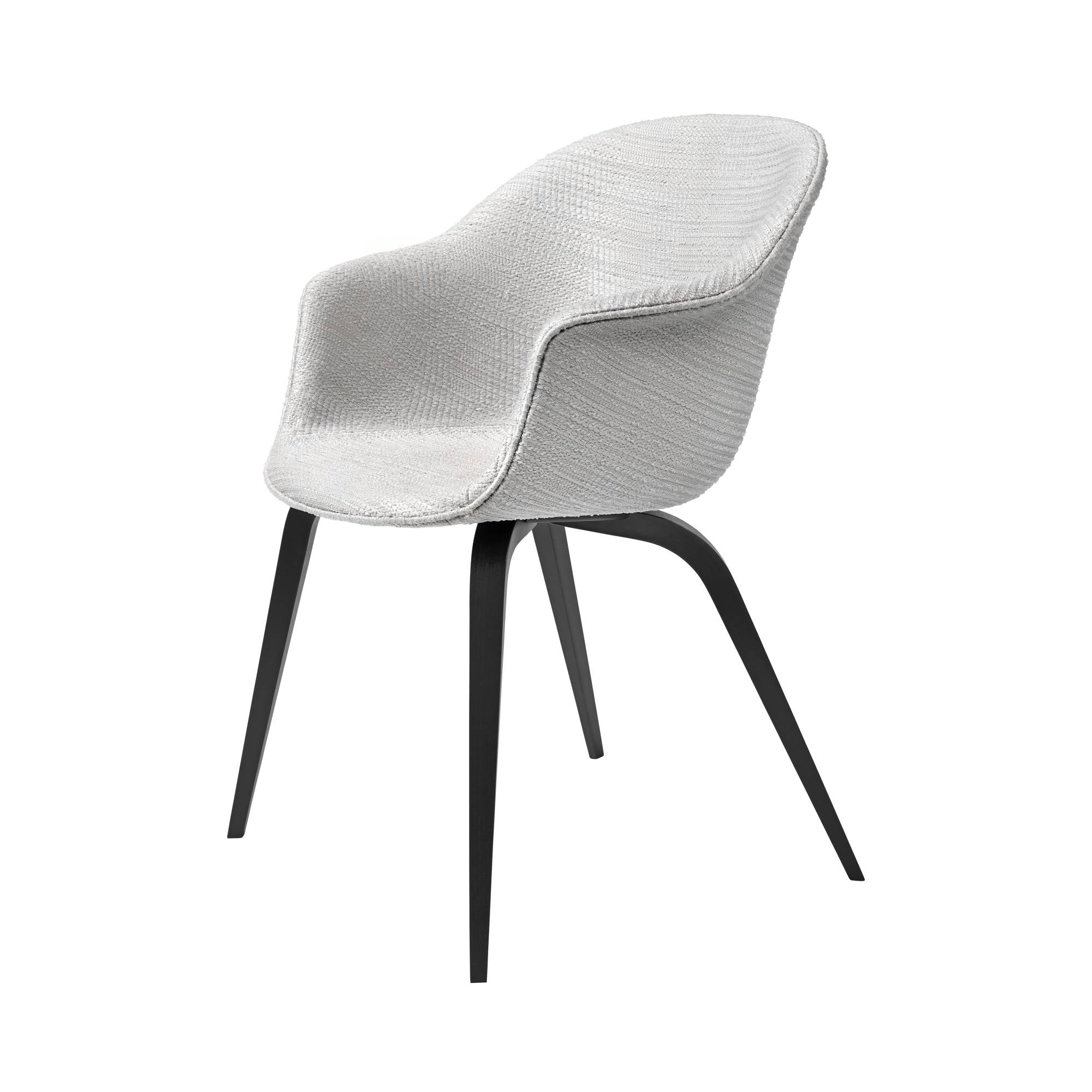 Bat Dining Chair: Wood Base + Fully Upholstered + Black Stained Beech