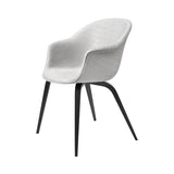 Bat Dining Chair: Wood Base + Fully Upholstered + Black Stained Beech
