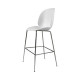 Beetle Bar + Counter Chair: Felt Glides + Bar + Alabaster White + Black Chrome
