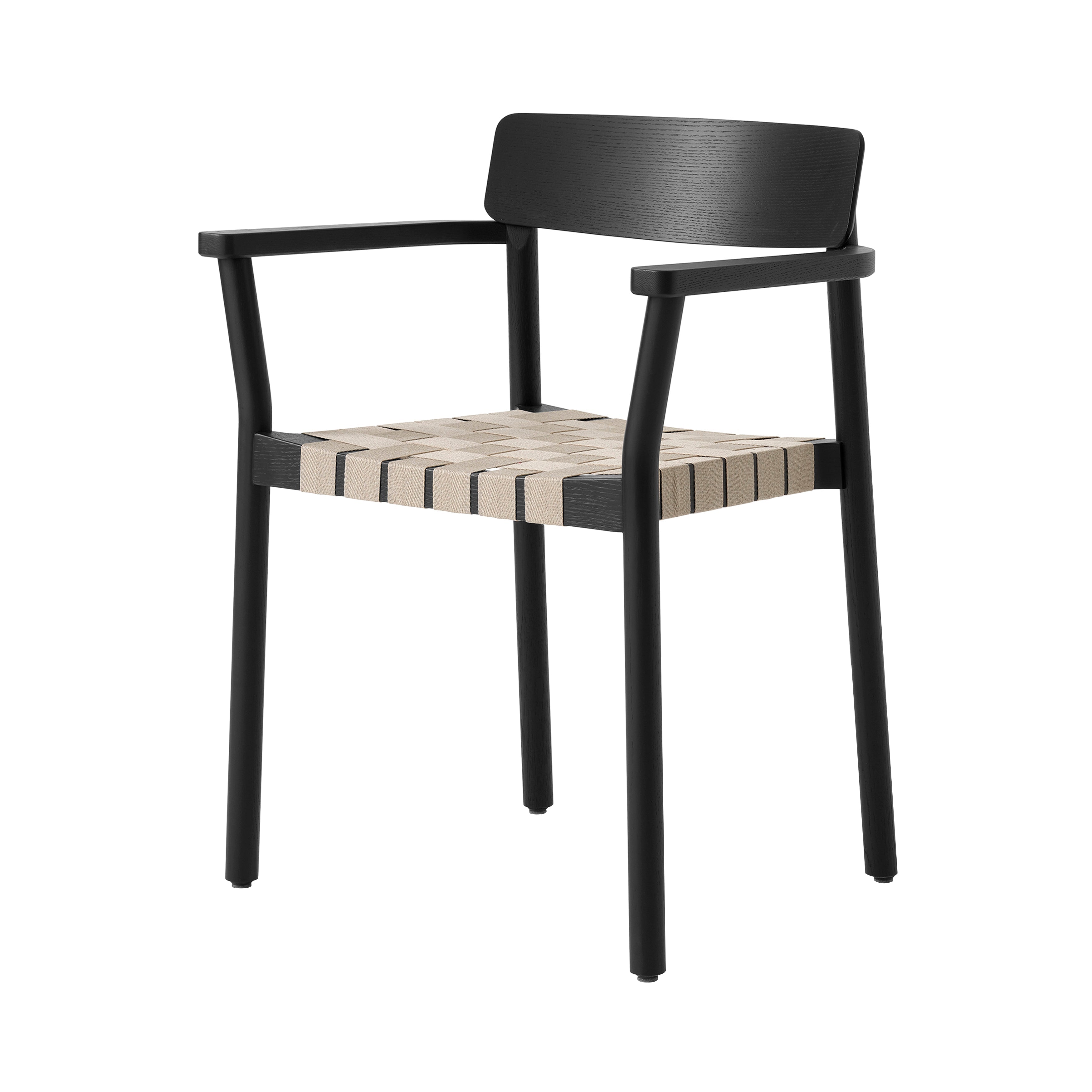 Betty Stacking Armchair TK9: Black Lacquered Ash + Natural