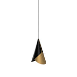 Cornet Pendant: Black + Brass + Black + Plug-in