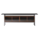Chicago Glass Door Sideboard: Large + Silestone Marquina + Walnut Stained Walnut + Black Nickel