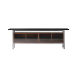 Chicago Glass Door Sideboard: Large + Silestone Marquina + Walnut Stained Walnut + Black Nickel