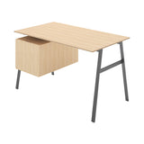 Homework 1 Desk: File Drawer Left + Gun Metal + White Oak + White Oak