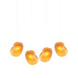 Pebble Linear 4 Pendant Light: B + D + Citrine + Citrine