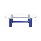 Boundary Coffee Table: Round + Ultra Marine Blue Beech