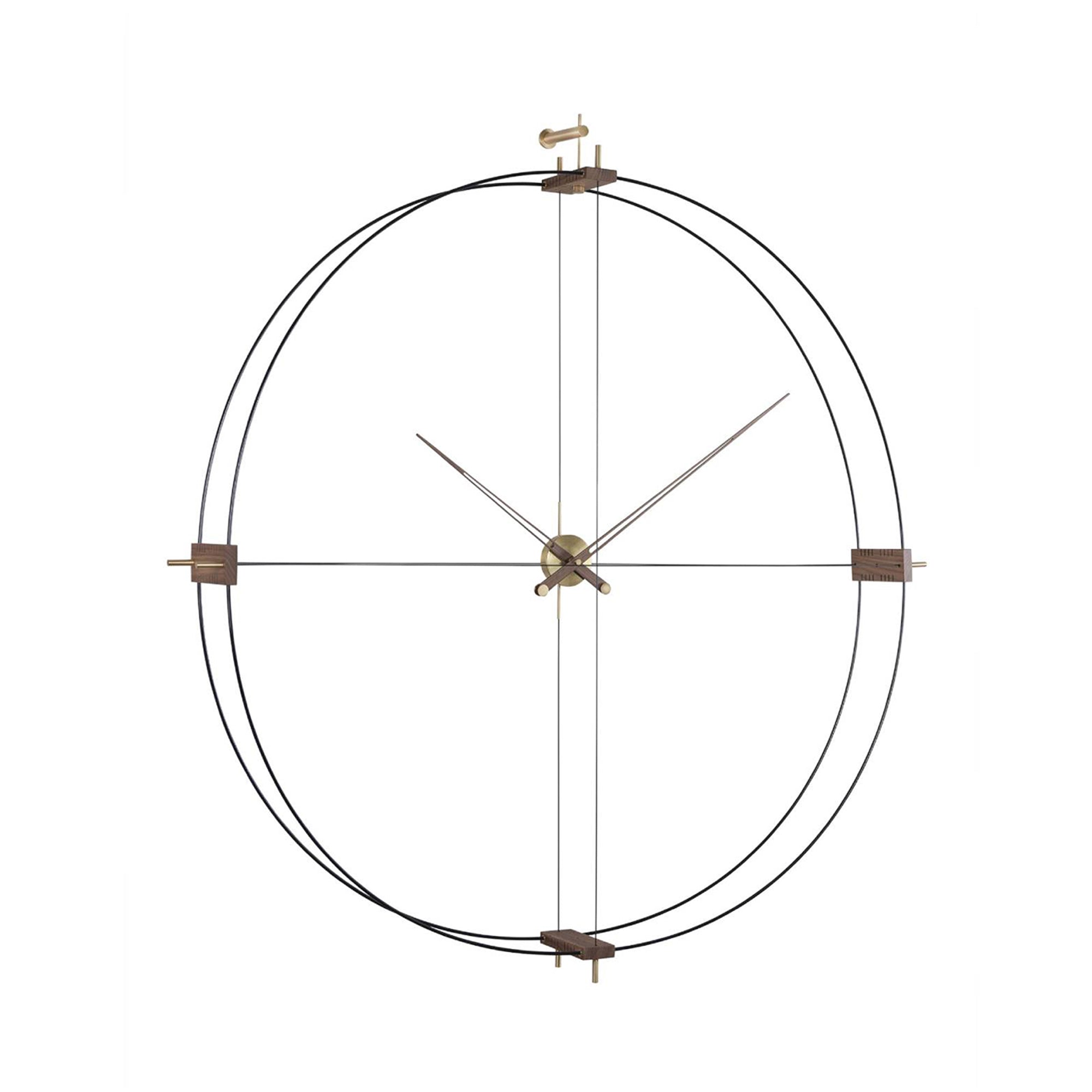 Delmori Wall Clock: Black + Polished Brass