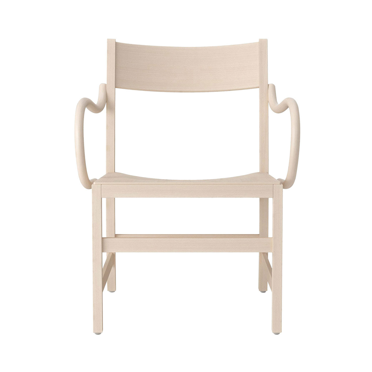 Waiter XL Easy Chair: White Oiled Beech