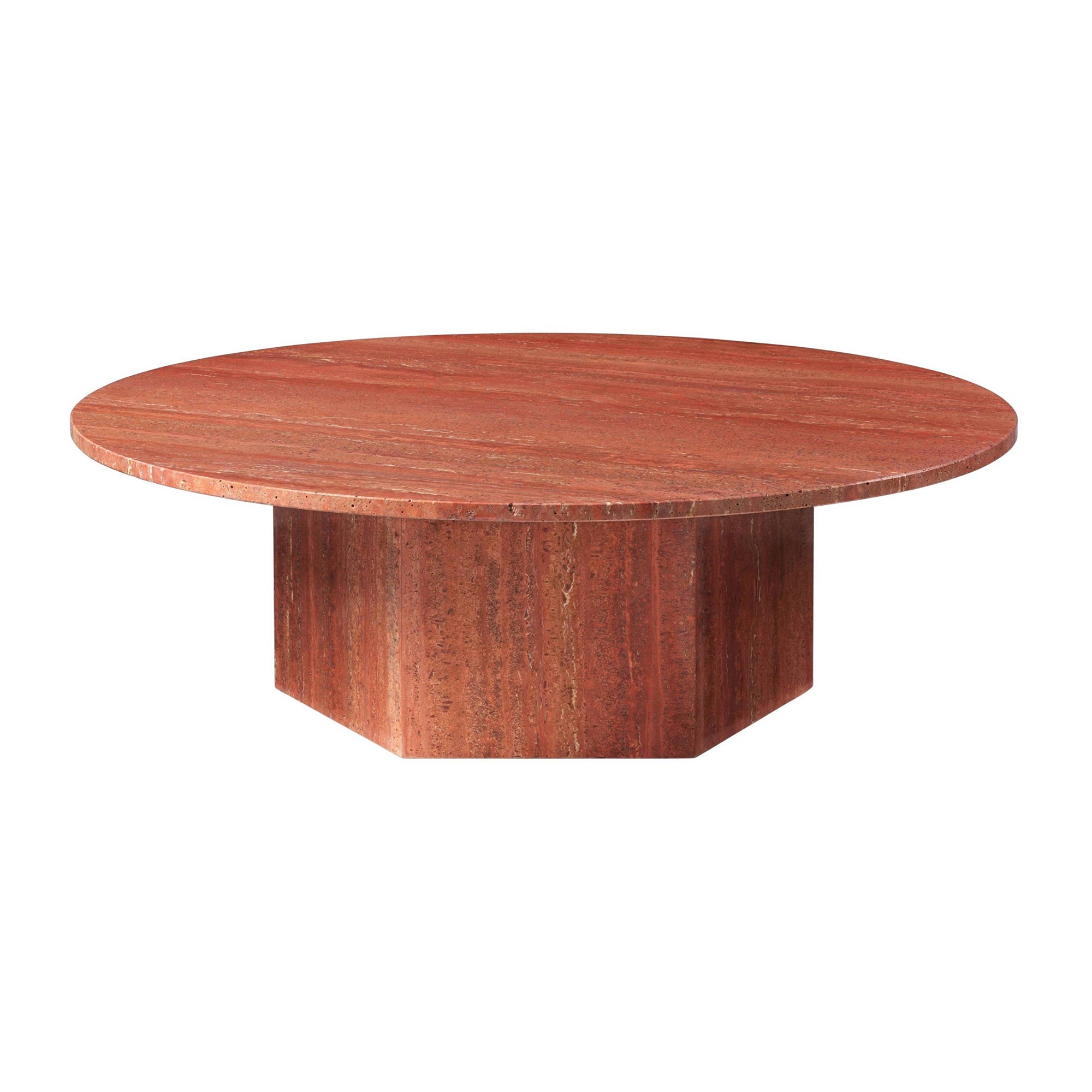 Epic Round Coffee Table: Travertine + Large - 43.3