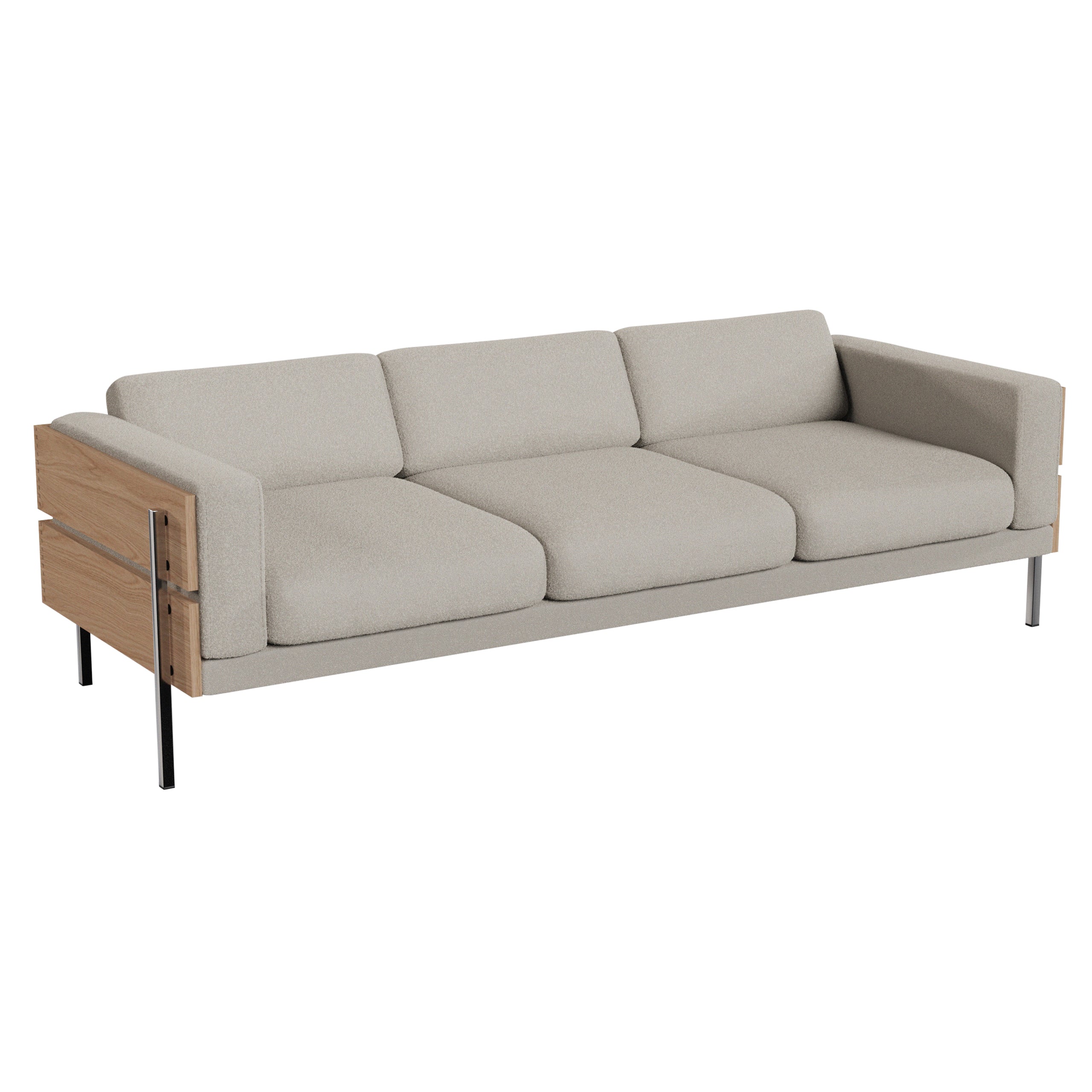 Forum Sofa: 3 + Oak + Boucle Chalk