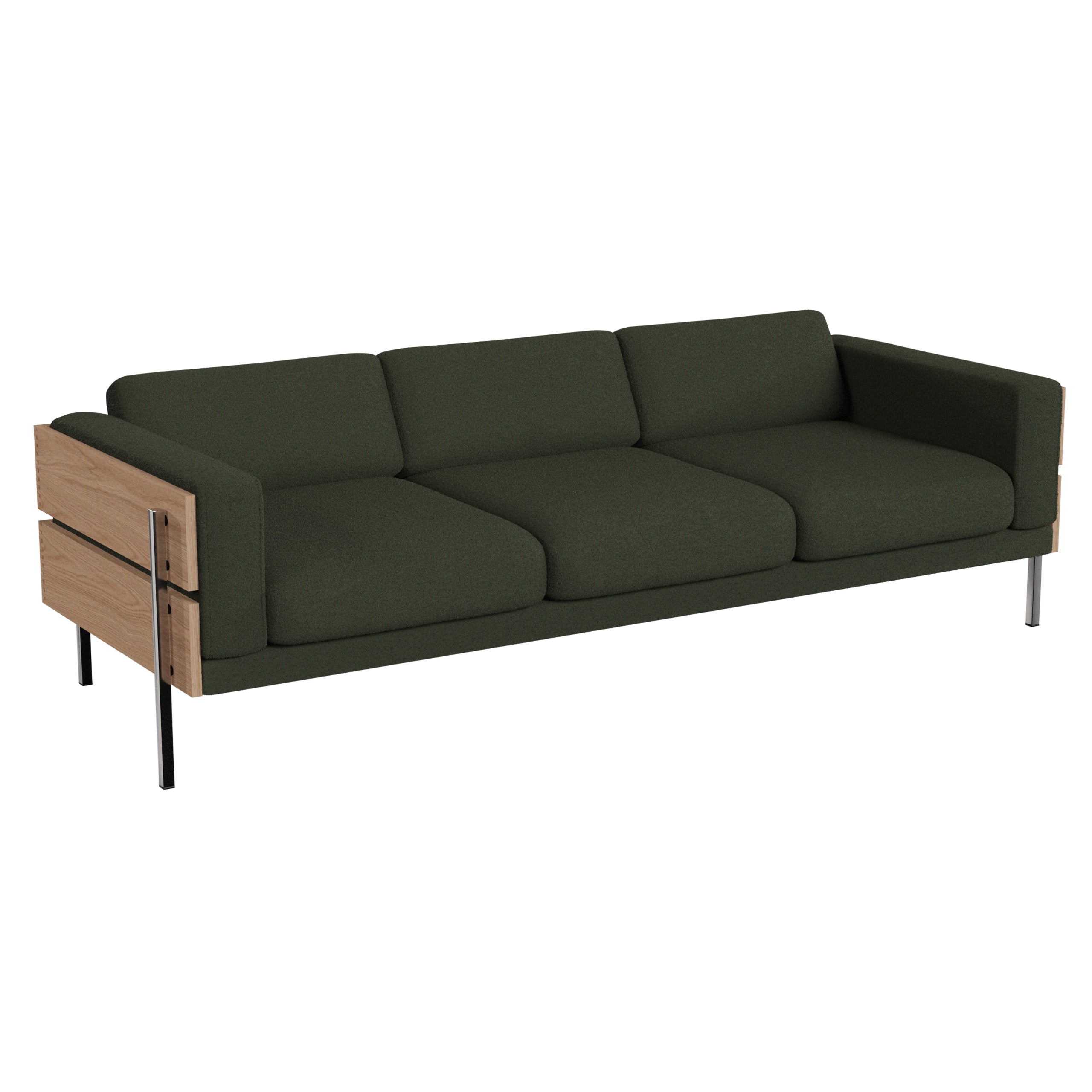 Forum Sofa: 3 + Oak + Boucle Moss