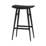 Freja Bar Stool: Onyx Oak + Black Saddle + Leather Seat
