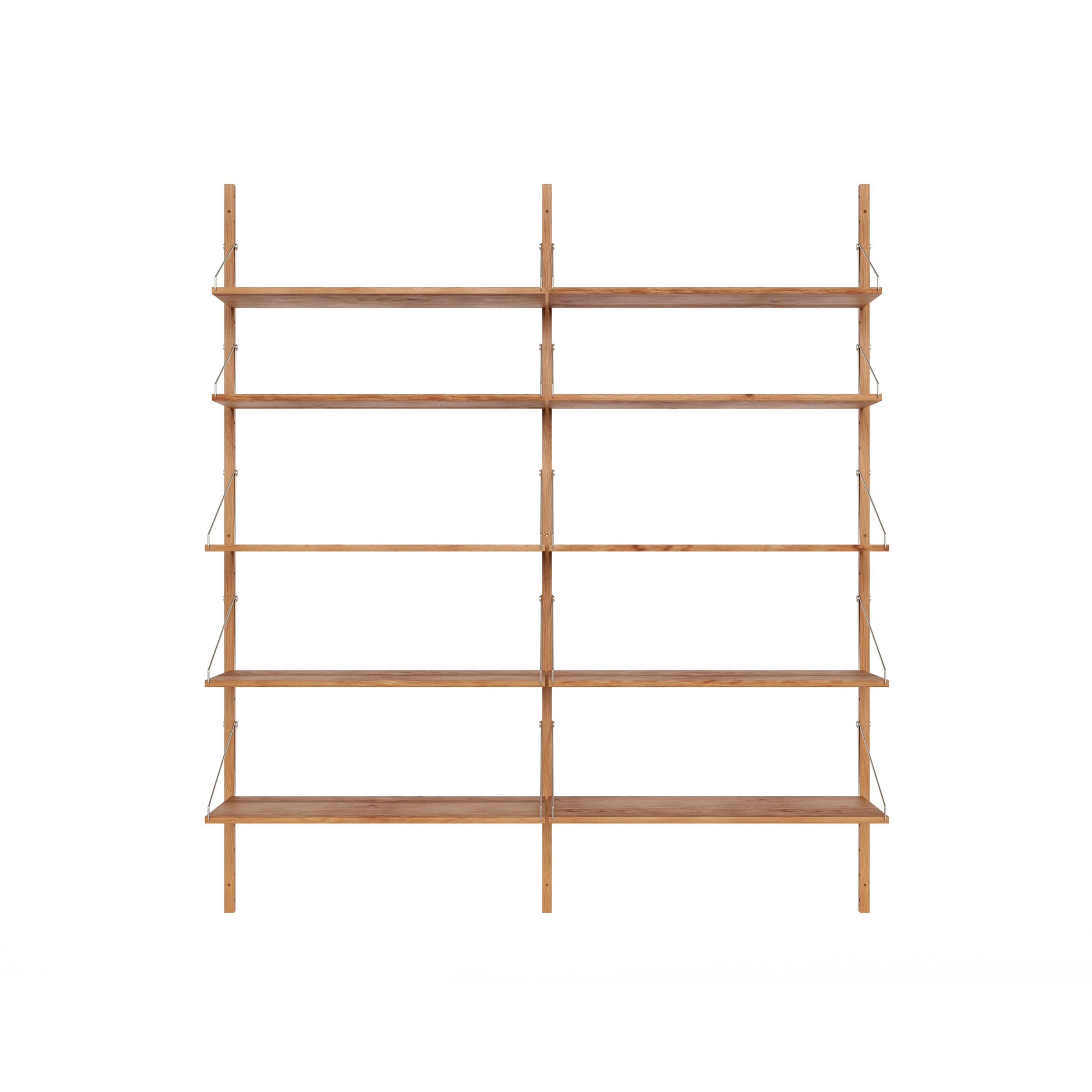 Shelf Library: High (W80) + Double Section + Natural Oiled Oak