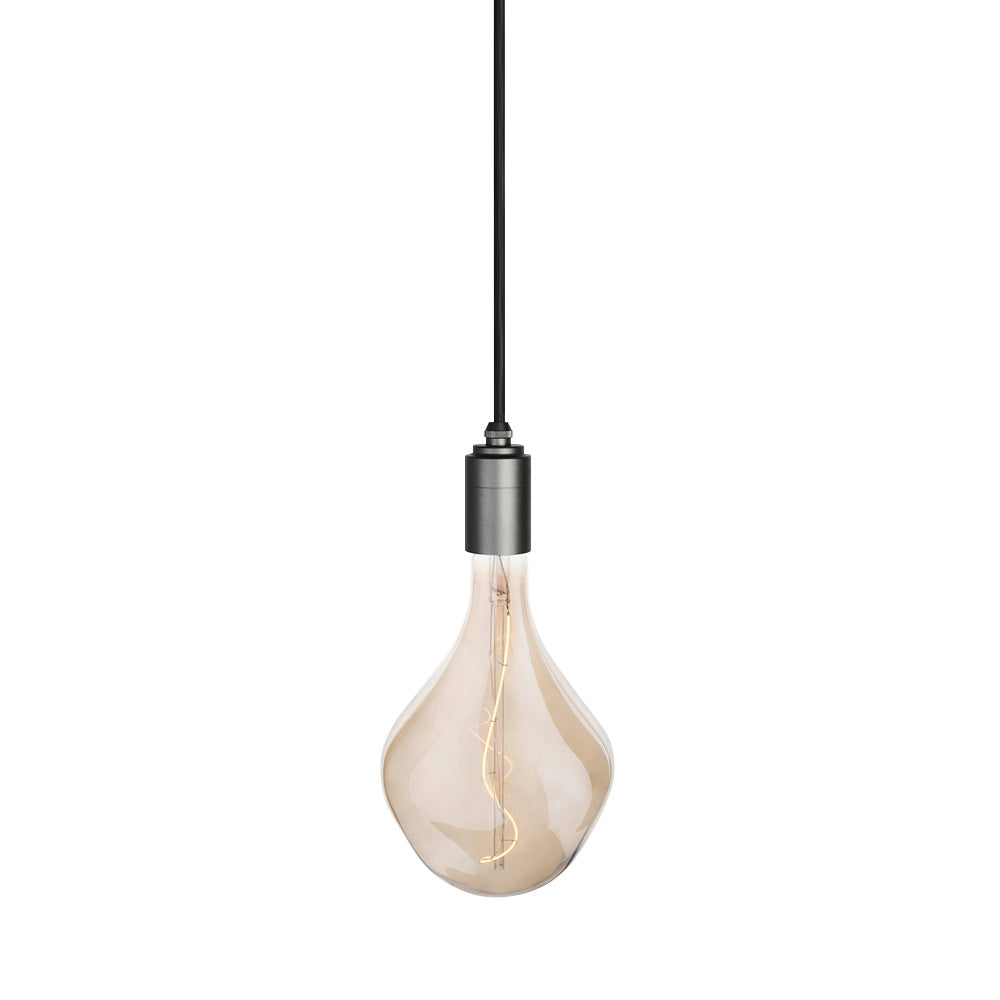 Graphite Pendant: With Voronoi II Bulb